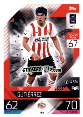 Sticker Érick Gutiérrez  - UEFA Champions League & Europa League 2022-2023. Match Attax n. 259 - Topps