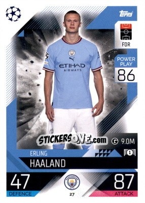 Sticker Erling Haaland - UEFA Champions League & Europa League 2022-2023. Match Attax n. 27 - Topps