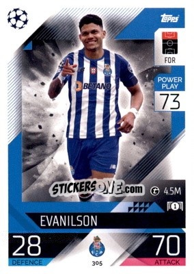 Sticker Evanilson  - UEFA Champions League & Europa League 2022-2023. Match Attax n. 305 - Topps