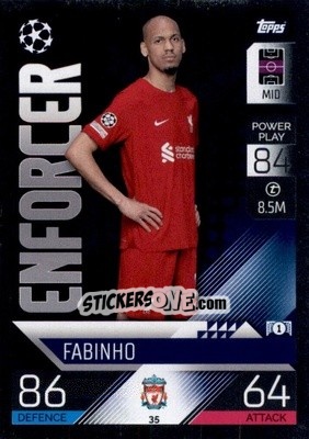 Sticker Fabinho - UEFA Champions League & Europa League 2022-2023. Match Attax n. 35 - Topps