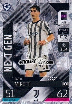 Sticker Fabio Miretti - UEFA Champions League & Europa League 2022-2023. Match Attax - Topps