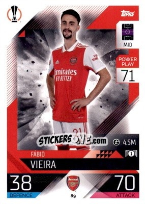 Sticker Fabio Vieira - UEFA Champions League & Europa League 2022-2023. Match Attax n. 89 - Topps