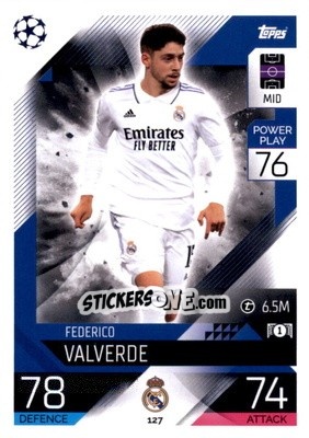 Sticker Federico Valverde - UEFA Champions League & Europa League 2022-2023. Match Attax n. 127 - Topps