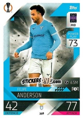 Sticker Felipe Anderson - UEFA Champions League & Europa League 2022-2023. Match Attax n. 358 - Topps