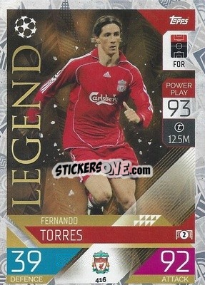 Sticker Fernando Torres - UEFA Champions League & Europa League 2022-2023. Match Attax n. 416 - Topps
