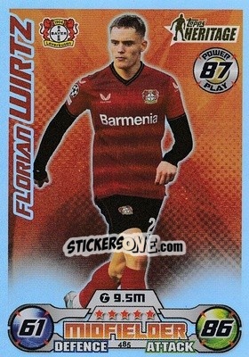 Sticker Florian Wirtz - UEFA Champions League & Europa League 2022-2023. Match Attax n. 485 - Topps