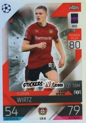 Sticker Florian Wirtz - UEFA Champions League & Europa League 2022-2023. Match Attax n. CR8 - Topps