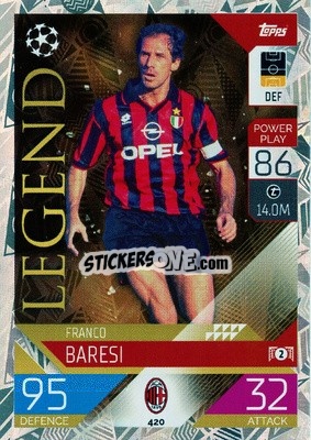 Sticker Franco Baresi - UEFA Champions League & Europa League 2022-2023. Match Attax - Topps