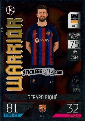 Sticker Gerard Piqué - UEFA Champions League & Europa League 2022-2023. Match Attax n. 141 - Topps