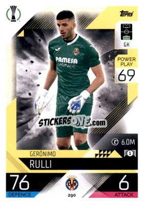 Cromo Geronimo Rulli - UEFA Champions League & Europa League 2022-2023. Match Attax n. 290 - Topps