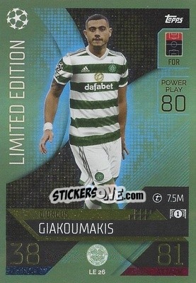 Sticker Giorgios Giakoumakis - UEFA Champions League & Europa League 2022-2023. Match Attax n. LE26 - Topps