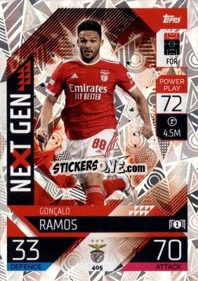 Sticker Gonçalo Ramos - UEFA Champions League & Europa League 2022-2023. Match Attax n. 405 - Topps