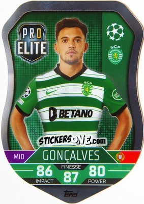 Sticker Gonçalves - UEFA Champions League & Europa League 2022-2023. Match Attax n. SH17 - Topps