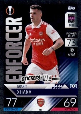 Figurina Granit Xhaka - UEFA Champions League & Europa League 2022-2023. Match Attax - Topps