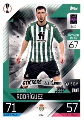 Figurina Guido Rodríguez  - UEFA Champions League & Europa League 2022-2023. Match Attax - Topps