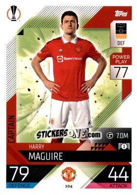 Sticker Harry Maguire - UEFA Champions League & Europa League 2022-2023. Match Attax n. 104 - Topps