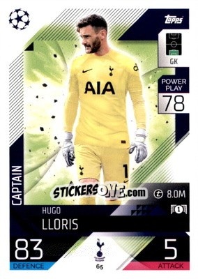 Sticker Hugo Lloris  - UEFA Champions League & Europa League 2022-2023. Match Attax n. 65 - Topps