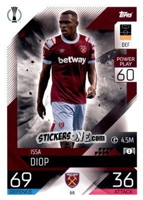 Cromo Issa Diop - UEFA Champions League & Europa League 2022-2023. Match Attax n. 55 - Topps