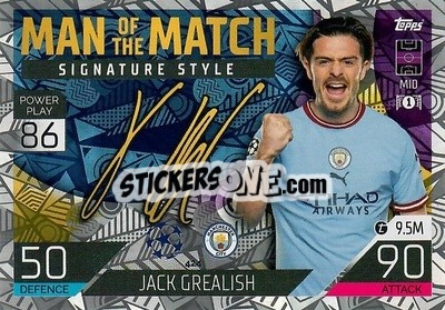 Figurina Jack Grealish - UEFA Champions League & Europa League 2022-2023. Match Attax - Topps