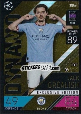 Sticker Jack Grealish - UEFA Champions League & Europa League 2022-2023. Match Attax n. EEDY1 - Topps