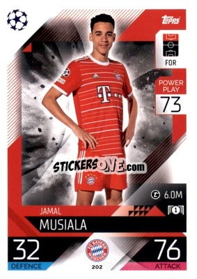 Sticker Jamal Musiala - UEFA Champions League & Europa League 2022-2023. Match Attax n. 202 - Topps