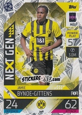 Sticker Jamie Bynoe-Gittens - UEFA Champions League & Europa League 2022-2023. Match Attax n. 398 - Topps