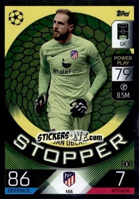 Sticker Jan Oblak - UEFA Champions League & Europa League 2022-2023. Match Attax n. 155 - Topps