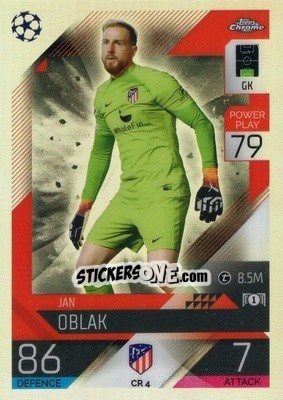 Sticker Jan Oblak - UEFA Champions League & Europa League 2022-2023. Match Attax n. CR4 - Topps