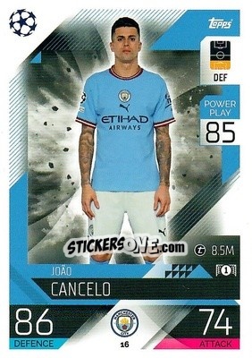 Sticker João Cancelo - UEFA Champions League & Europa League 2022-2023. Match Attax n. 16 - Topps
