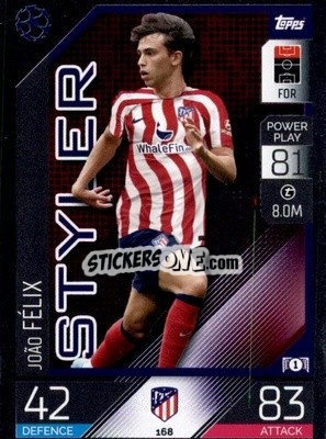 Sticker João Félix - UEFA Champions League & Europa League 2022-2023. Match Attax n. 168 - Topps