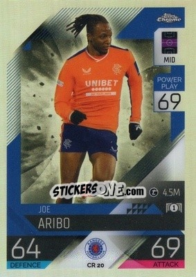 Sticker Joe Aribo - UEFA Champions League & Europa League 2022-2023. Match Attax n. CR20 - Topps
