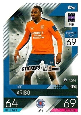 Sticker Joe Aribo - UEFA Champions League & Europa League 2022-2023. Match Attax n. 384 - Topps