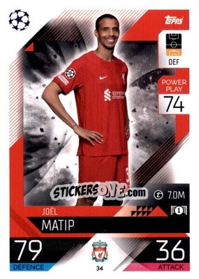 Sticker Joel Matip - UEFA Champions League & Europa League 2022-2023. Match Attax n. 34 - Topps
