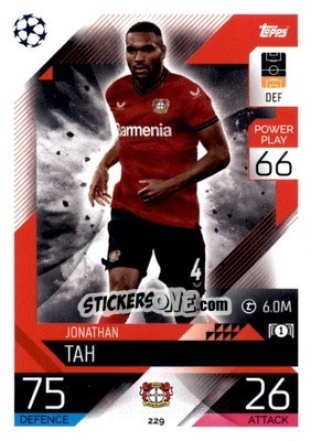 Sticker Jonathan Tah  - UEFA Champions League & Europa League 2022-2023. Match Attax n. 229 - Topps
