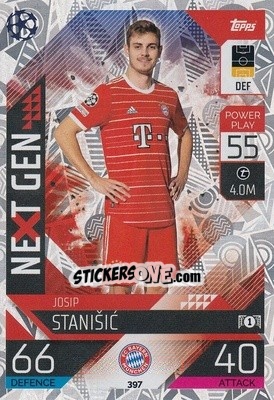 Sticker Josip Stanisic - UEFA Champions League & Europa League 2022-2023. Match Attax n. 397 - Topps