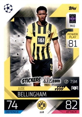 Sticker Jude Bellingham - UEFA Champions League & Europa League 2022-2023. Match Attax n. 218 - Topps