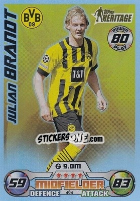 Sticker Julian Brandt - UEFA Champions League & Europa League 2022-2023. Match Attax n. 484 - Topps