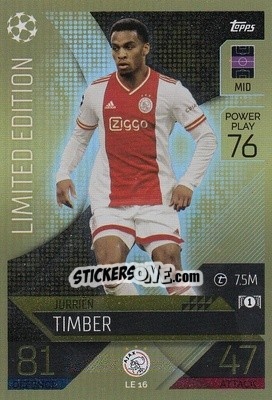 Figurina Jurrien Timber - UEFA Champions League & Europa League 2022-2023. Match Attax - Topps