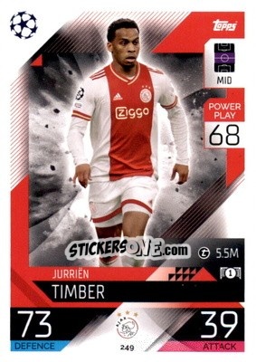 Sticker Jurrién Timber - UEFA Champions League & Europa League 2022-2023. Match Attax n. 249 - Topps