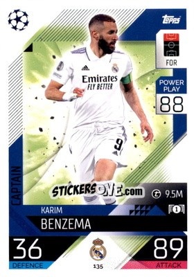 Sticker Karim Benzema - UEFA Champions League & Europa League 2022-2023. Match Attax n. 135 - Topps