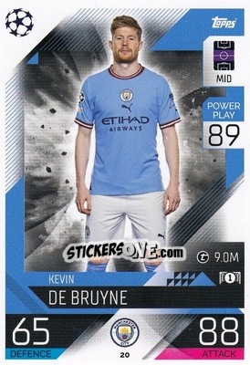 Sticker Kevin De Bruyne - UEFA Champions League & Europa League 2022-2023. Match Attax - Topps