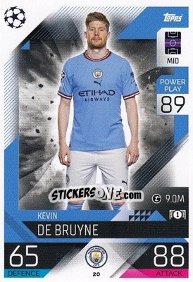 Sticker Kevin De Bruyne - UEFA Champions League & Europa League 2022-2023. Match Attax n. 20 - Topps