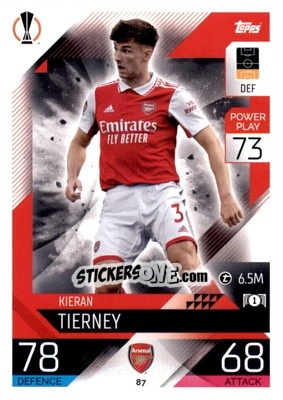 Sticker Kieran Tierney - UEFA Champions League & Europa League 2022-2023. Match Attax n. 87 - Topps