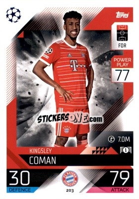 Sticker Kingsley Coman - UEFA Champions League & Europa League 2022-2023. Match Attax n. 203 - Topps
