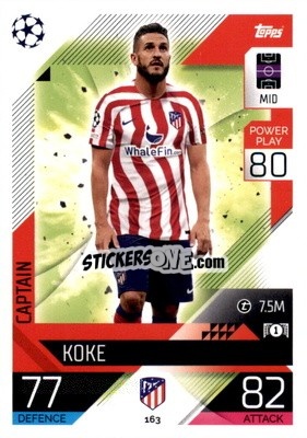 Sticker Koke  - UEFA Champions League & Europa League 2022-2023. Match Attax n. 163 - Topps