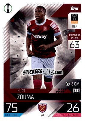 Cromo Kurt Zouma  - UEFA Champions League & Europa League 2022-2023. Match Attax n. 48 - Topps