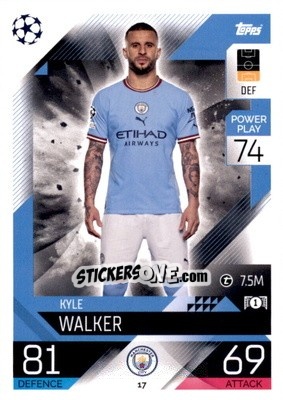 Sticker Kyle Walker - UEFA Champions League & Europa League 2022-2023. Match Attax - Topps