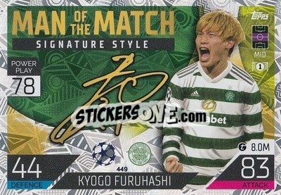 Sticker Kyogo Furuhashi - UEFA Champions League & Europa League 2022-2023. Match Attax n. 449 - Topps