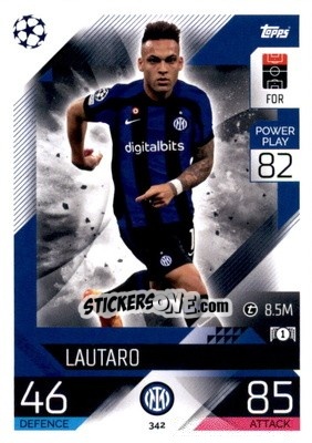Sticker Lautaro Martinez  - UEFA Champions League & Europa League 2022-2023. Match Attax n. 342 - Topps