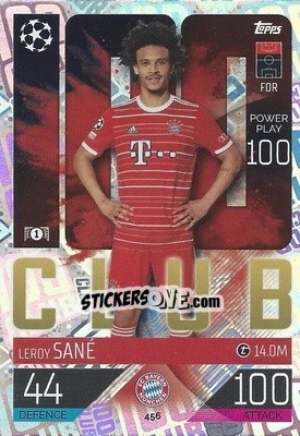 Sticker Leroy Sané - UEFA Champions League & Europa League 2022-2023. Match Attax n. 456 - Topps